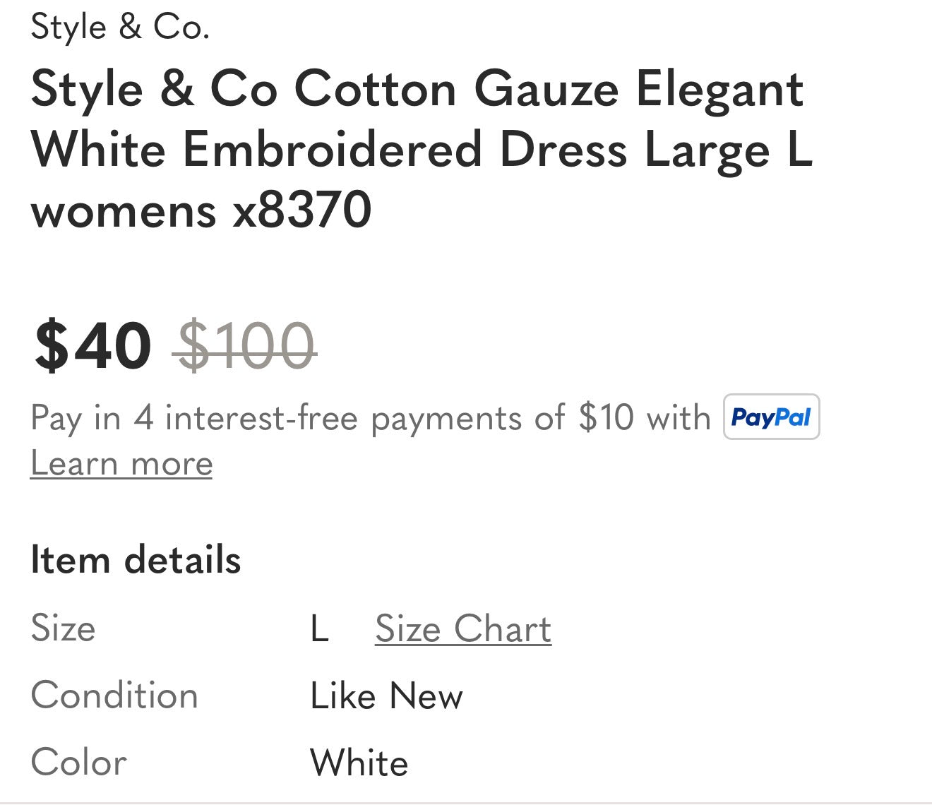 Gauze Dress Large