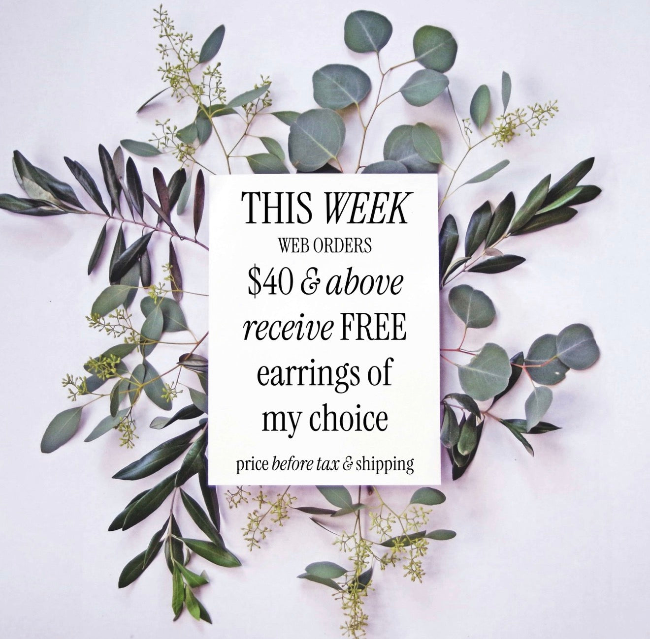 1 FREE EARRINGS $40+