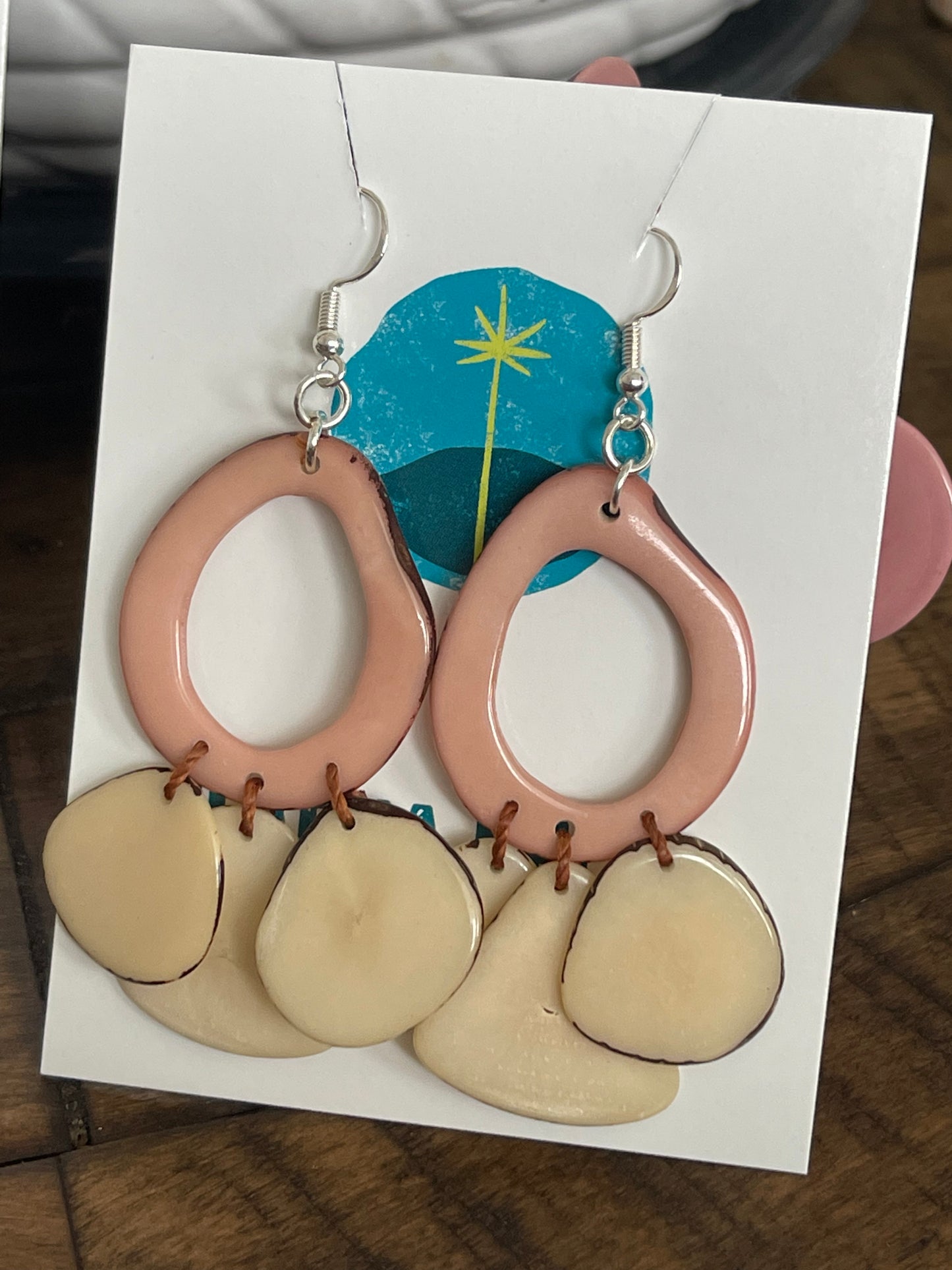 tagua earrings handcrafted in Ecuador organic natural tagua jewelry wholesale tagua