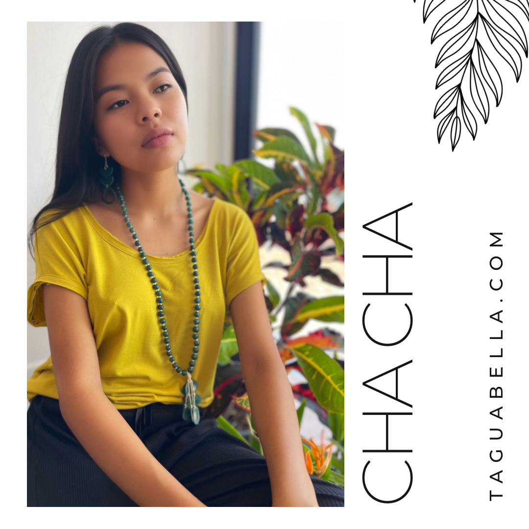 TAGUA ACAI NECKLACE. HANDMADE TAGUA ACAI NECKLACE. CHA CHA. ECUADOR TAGUA BELLA